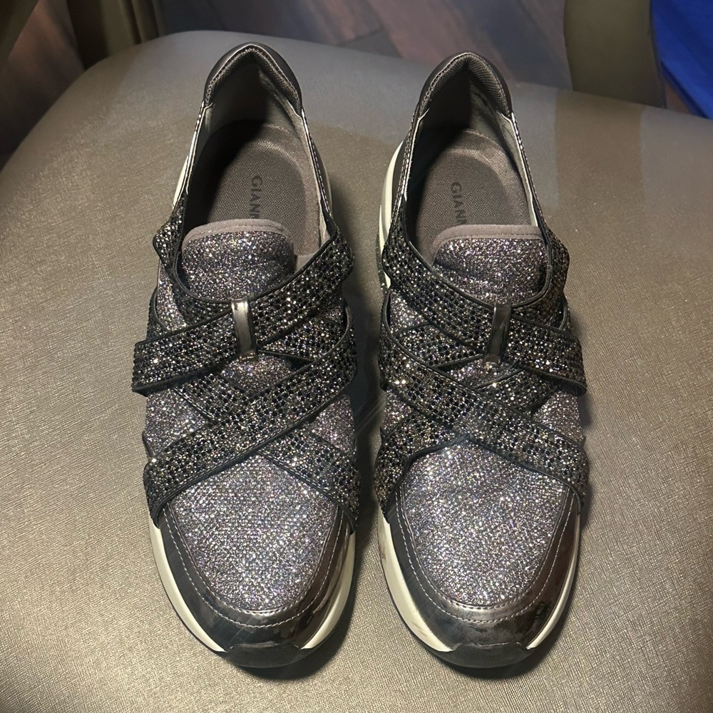 Gianni Bini Black and Silver Sneakers
